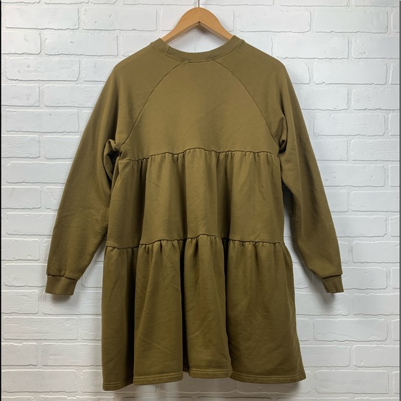 Natural Life Sweatshirt Material Midi Dress Boho Babydoll Dress w/pockets XS/S - Picture 4 of 4